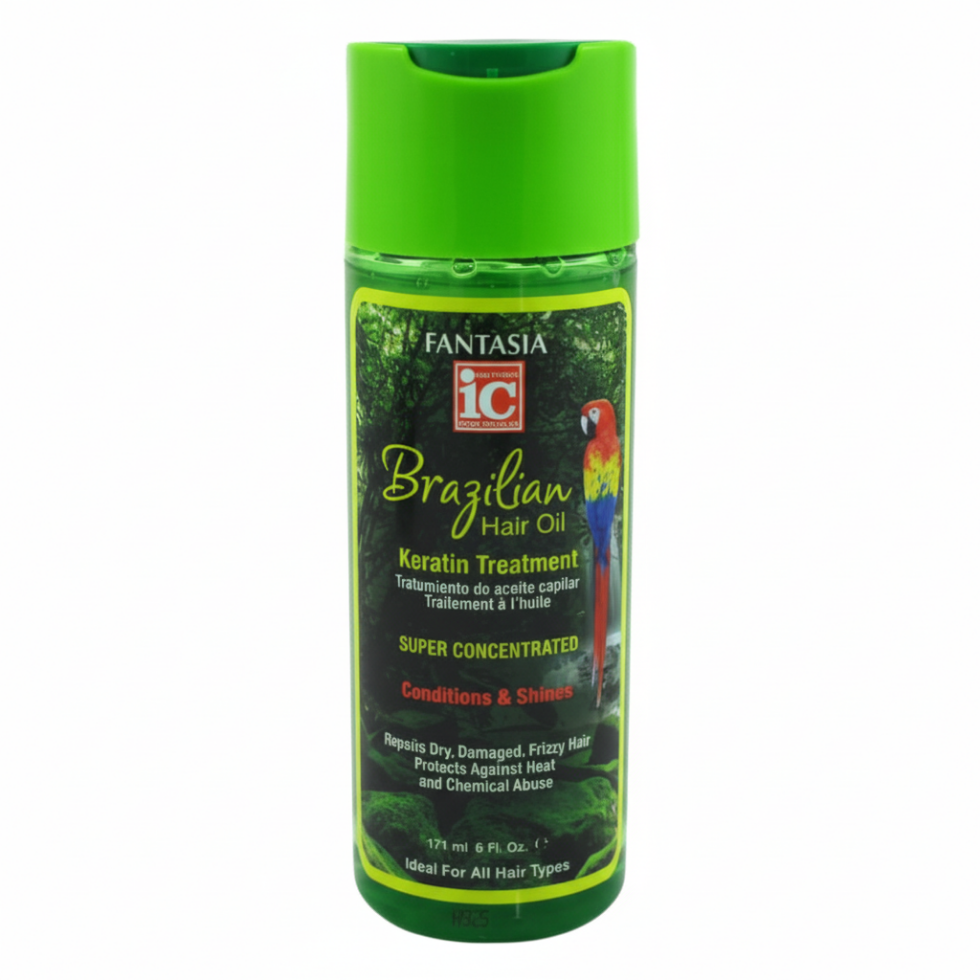 Fantasia IC brazilian hair oil keratin treatment 171ml repair shine hair treatment for smooth frizz free soft healthy and strengthened hair care solution