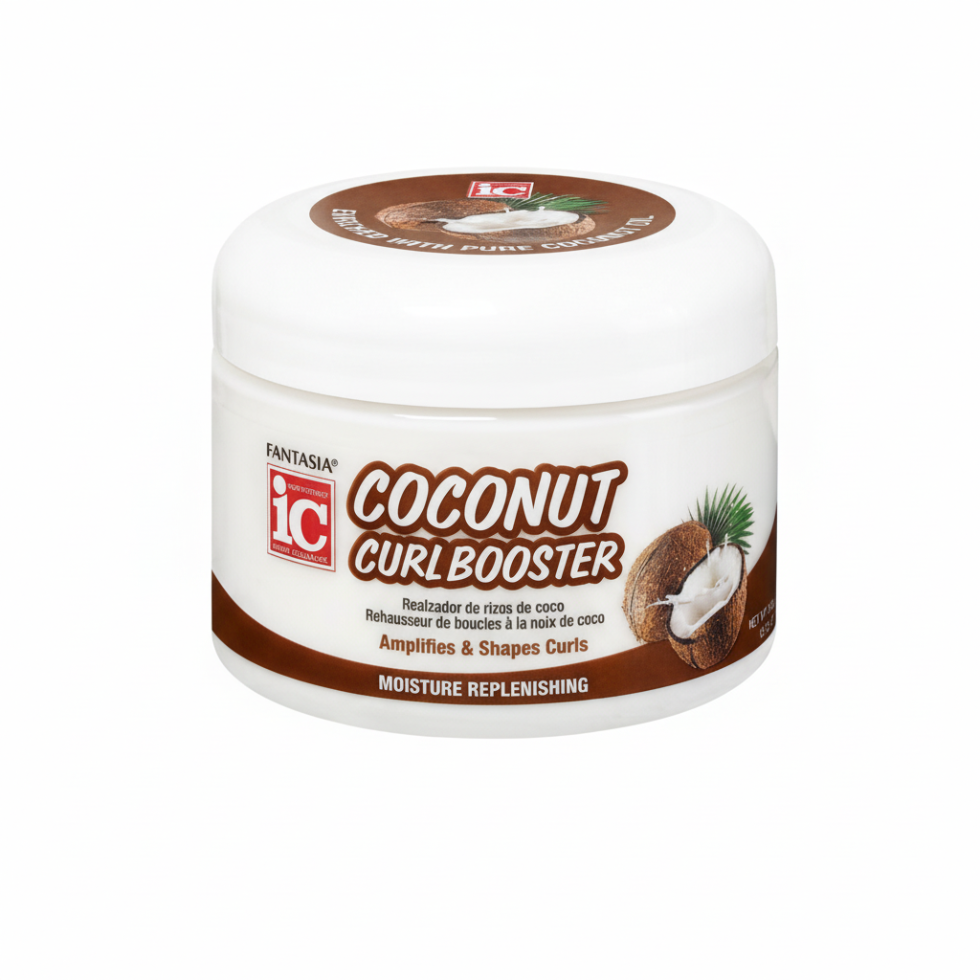 Fantasia IC coconut curl booster 340g hydrate define amplify natural curls cream for soft bouncy frizz free well defined curly hairstyles