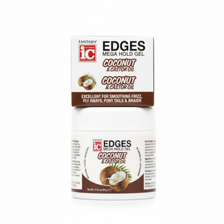 Fantasia IC coconut castor oil edges mega hold gel 64g sleek edge control gel for strong hold laid edges frizz free polished hairline styling