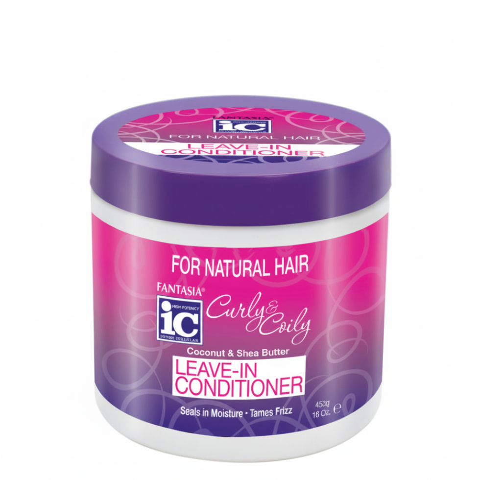 Fantasia IC curly coily coconut shea butter leave in conditioner 453g hydrate repair curl defining moisturizing hair treatment for soft frizz free natural curls