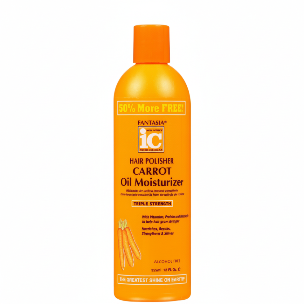 Fantasia IC hair polisher carrot oil moisturiser triple strength 355ml strengthen protect hydrate hair cream for soft shiny frizz free healthy hair