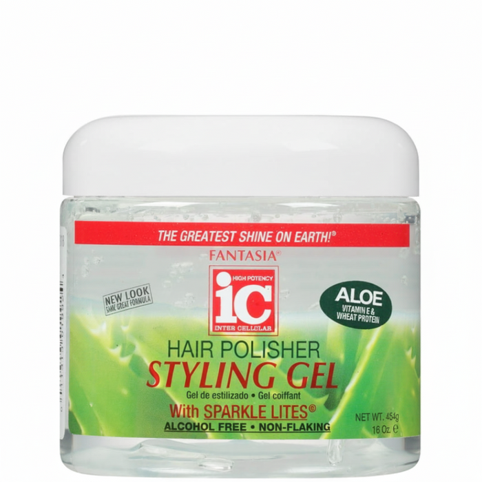 Fantasia IC hair polisher styling gel with spark lites 454g shine volume long lasting hold hair gel for smooth glossy frizz free defined styles