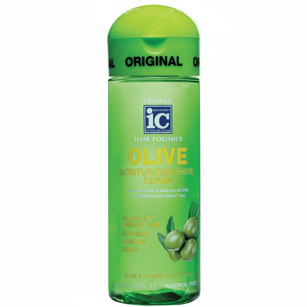 Fantasia IC olive moisturising shine serum 178ml frizz control shine boosting lightweight serum for smooth soft glossy healthy hair