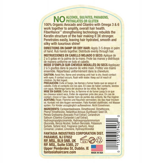 Fantasia IC naturals avocado cilantro hair serum 118ml strengthening shine boosting anti frizz lightweight serum for smooth soft healthy hair