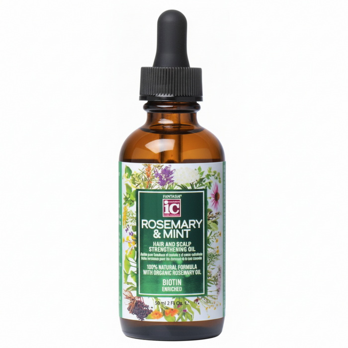 Fantasia IC rosemary and mint hair and scalp strengthening oil 2oz for growth nourishment shine and healthy strong hair
