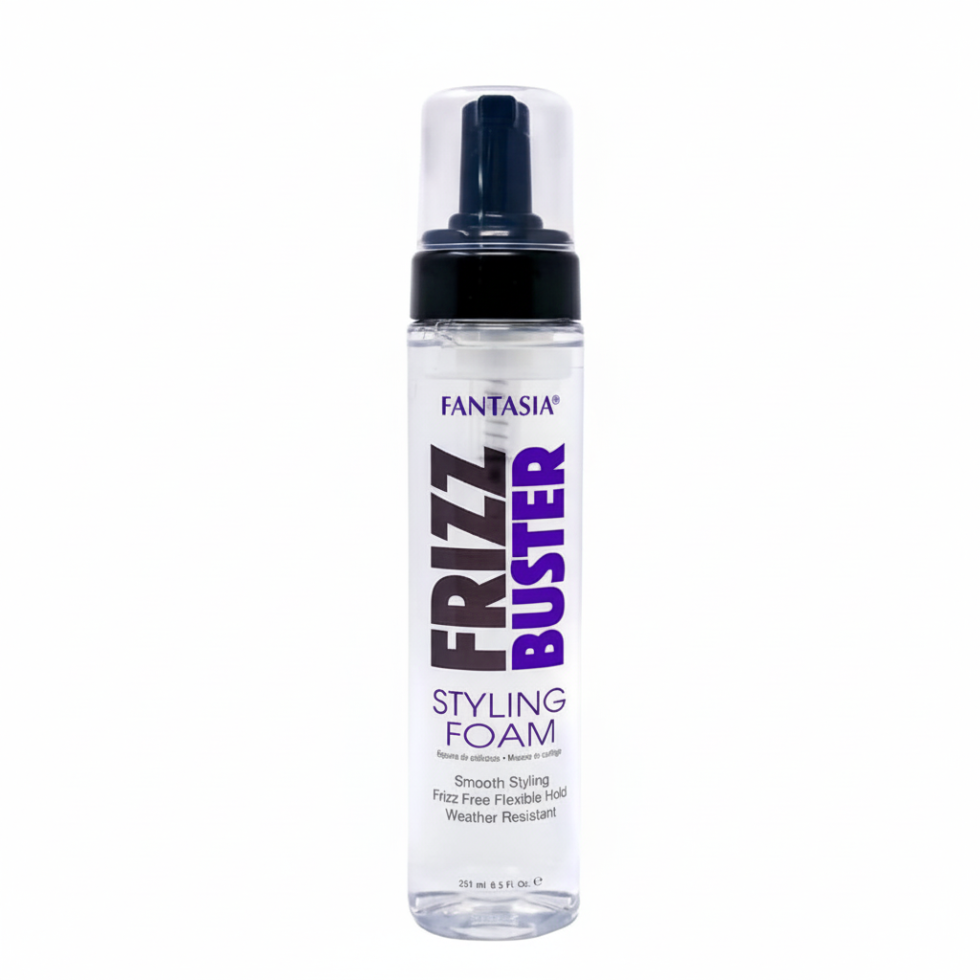 Fantasia frizz buster styling foam 251ml curl defining anti frizz mousse for smooth soft shiny defined curls and waves