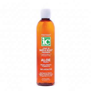 Fantasia IC Aloe Leave-In Moisturizer hydrates, repairs, and softens hair while reducing frizz and improving shine for smooth, healthy results.