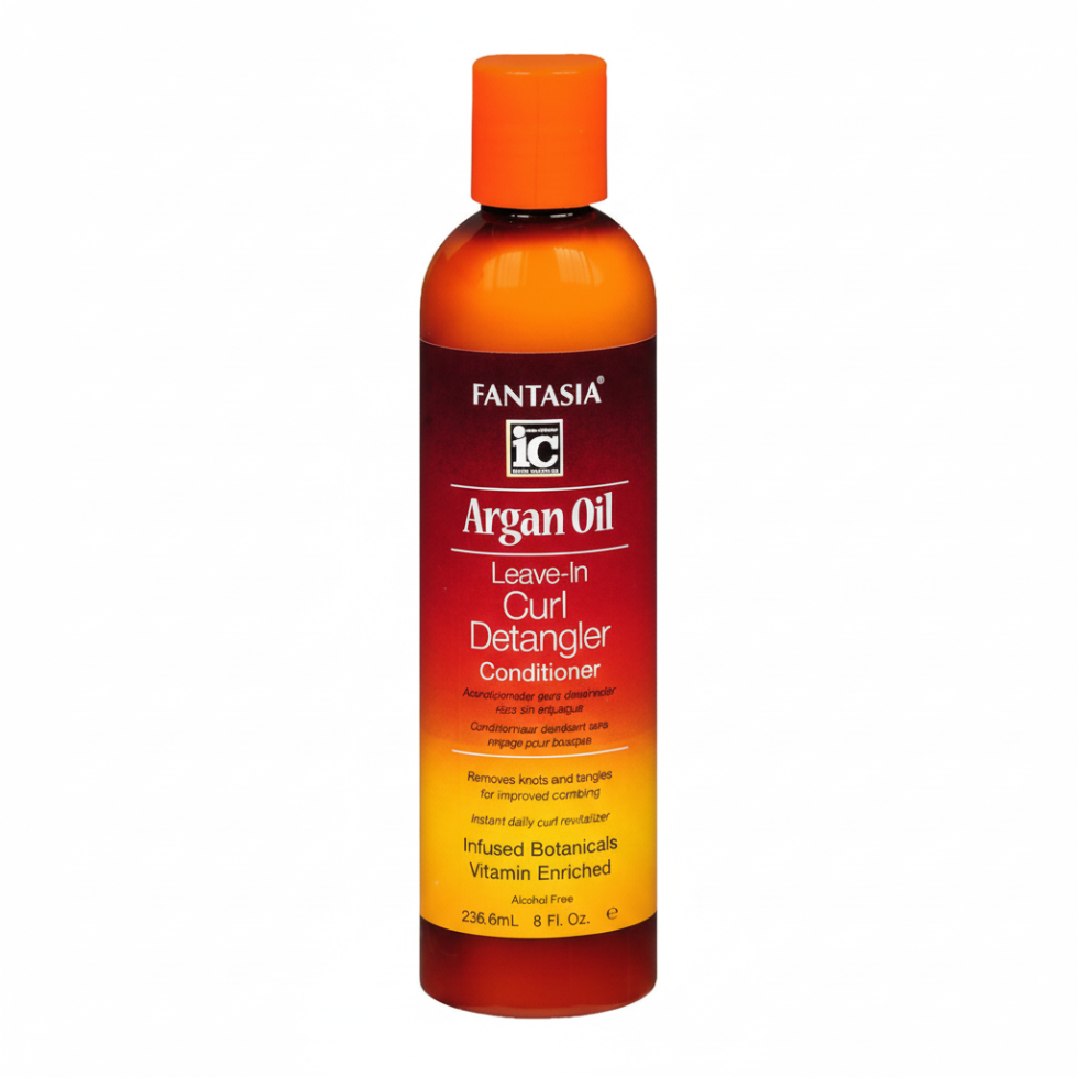 Fantasia IC Argan Oil Leave In Curl Detangler 237ml hydrating curl conditioner for frizz control detangling and defined soft healthy looking curls