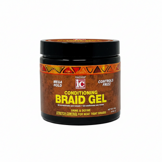 Fantasia IC conditioning braid gel mega hold 454g for smooth frizz free braids twists and sleek defined edges