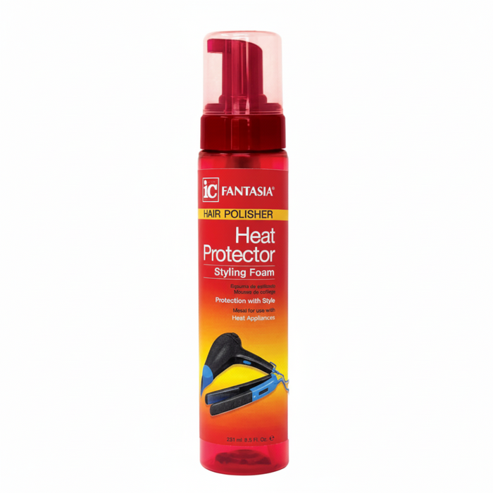 Fantasia IC heat protector styling foam 251ml lightweight mousse for smooth shiny frizz free protected hair