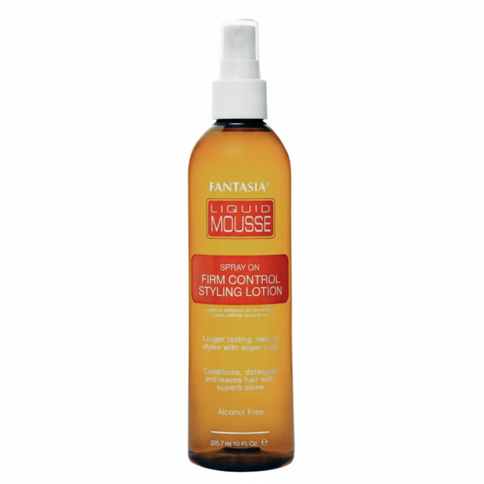 Fantasia IC liquid mousse spray on 295ml firm hold styling lotion for smooth shiny frizz free long lasting hair styles
