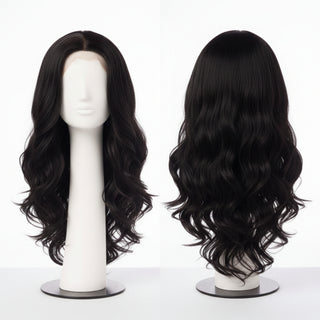 feme outre converti cap slaycation 26 inch 1b natural black half wig afro straight texture wig product