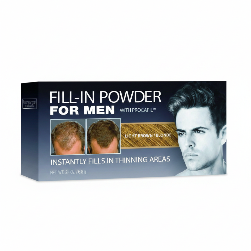 fill in powder for men light brown blonde 0.24oz hair thickening powder hair loss concealer grooming