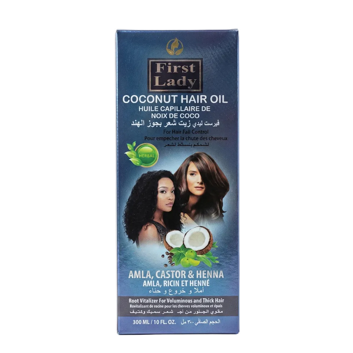 First Lady herbal coconut hair oil 300ml for strong smooth shiny healthy hair care