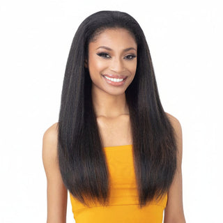 freetress drawstring full cap natural me half wig pressed yaki synthetic hair natural blend protective hairstyle easy wear wig product