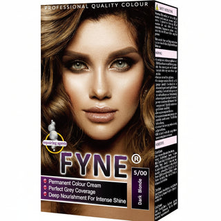 Fyne 5/00 dark blonde permanent hair colour with grey coverage shiny smooth salon finish hair