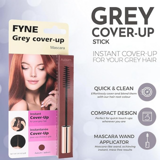 Fyne auburn grey cover up mascara 888-09 for natural warm lash color and grey coverage