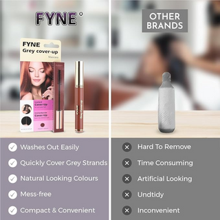 Fyne grey cover up mascara auburn for natural warm lash color and grey coverage