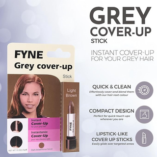 Fyne dark brown grey cover up mascara 888-02 for root touch up and natural grey coverage