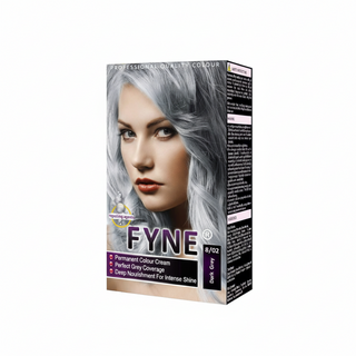 Fyne dark gray 8/02 permanent hair colour treatment for long lasting vibrant grey coverage and modern shine