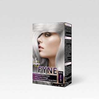 Fyne light gray 8/01 permanent hair colour treatment for long lasting vibrant grey coverage and modern shine