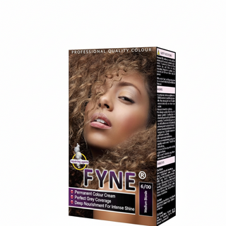 Fyne medium blonde 6/00 permanent hair colour treatment for long lasting vibrant grey coverage and natural shine