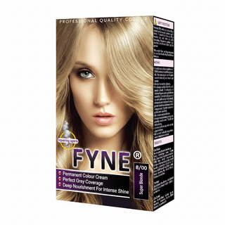 Fyne super blonde 8/00 permanent hair colour treatment for long lasting vibrant grey coverage and bright blonde shine