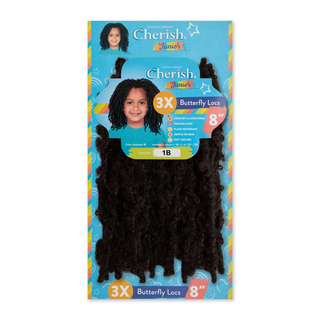 Cherish Junior Kids 3X Water Bulk 8 inch synthetic water wave braiding hair for kids 1B