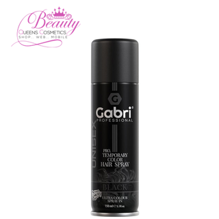 Gabri Temporary Hair Colour Spray Black 150ml | Instant Grey Coverage