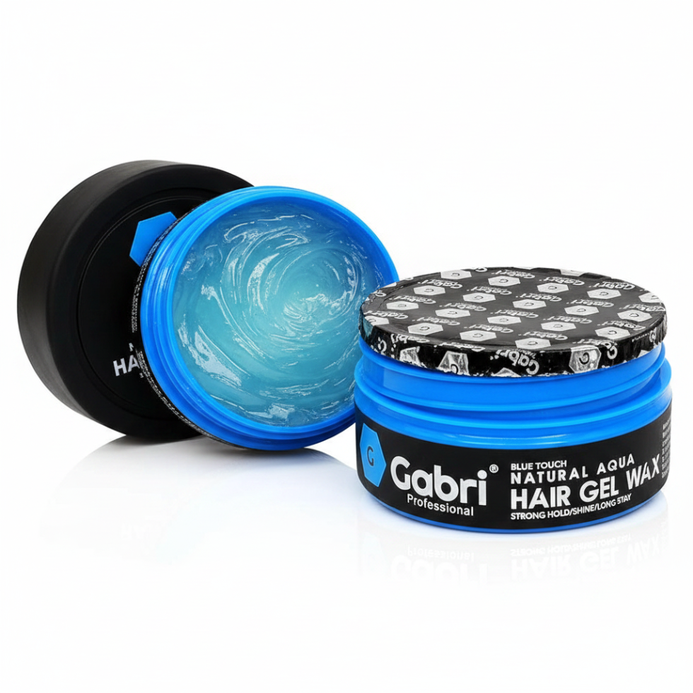 Gabri professional aqua hair gel wax blue touch 150ml strong hold shiny styling wax for modern hairstyles