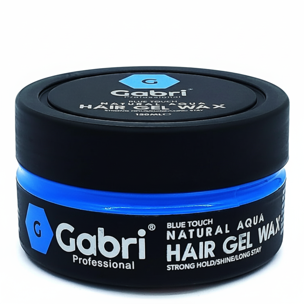 Gabri professional aqua hair gel wax blue touch 150ml strong hold shiny styling wax for modern hairstyles