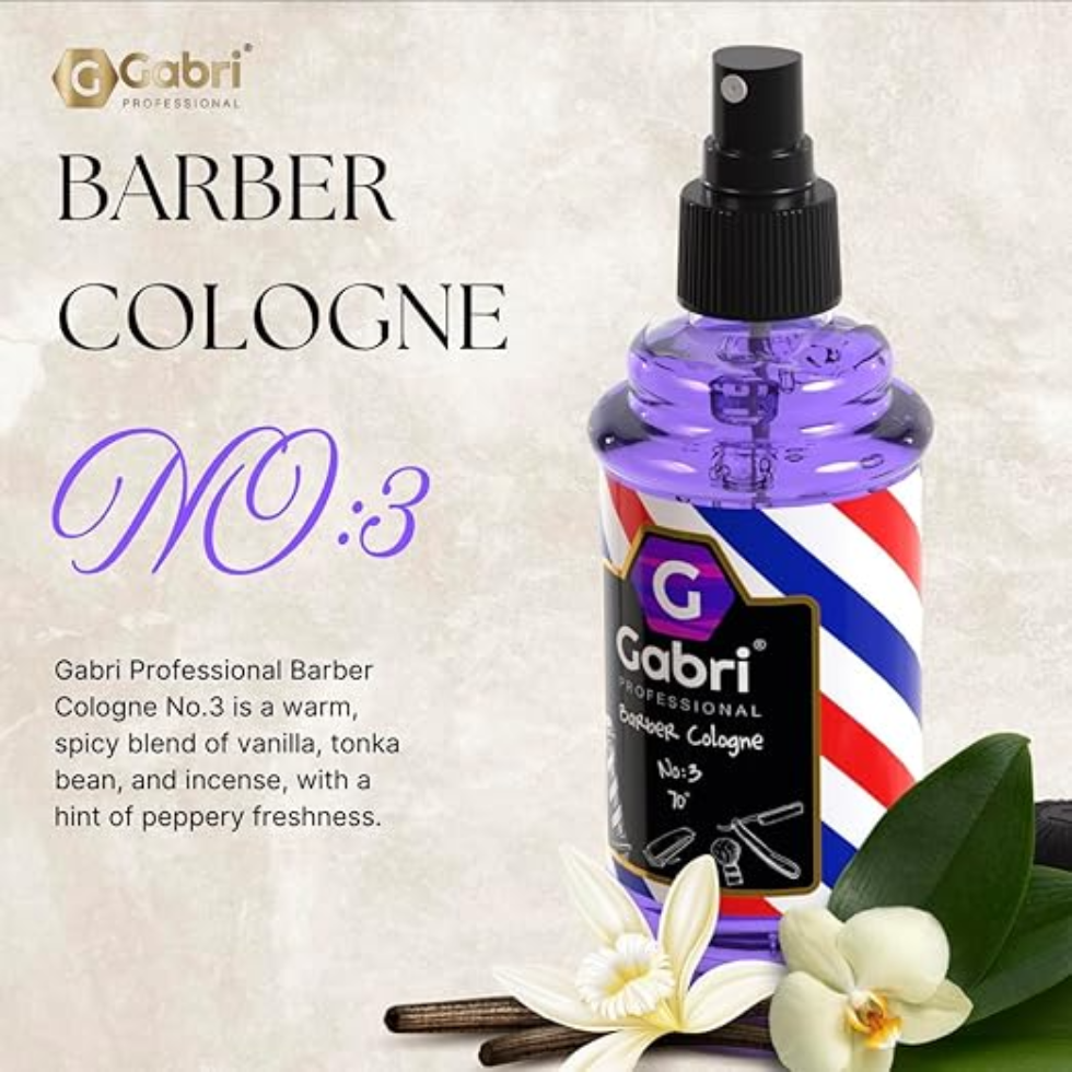 Gabri barber cologne no 3 159ml warm vanilla tonka spice aftershave cologne for men refreshing barbershop fragrance