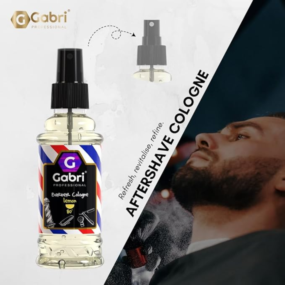 Gabri barber cologne no 80 lemon 159ml citrus aftershave spray cooling fresh men grooming cologne
