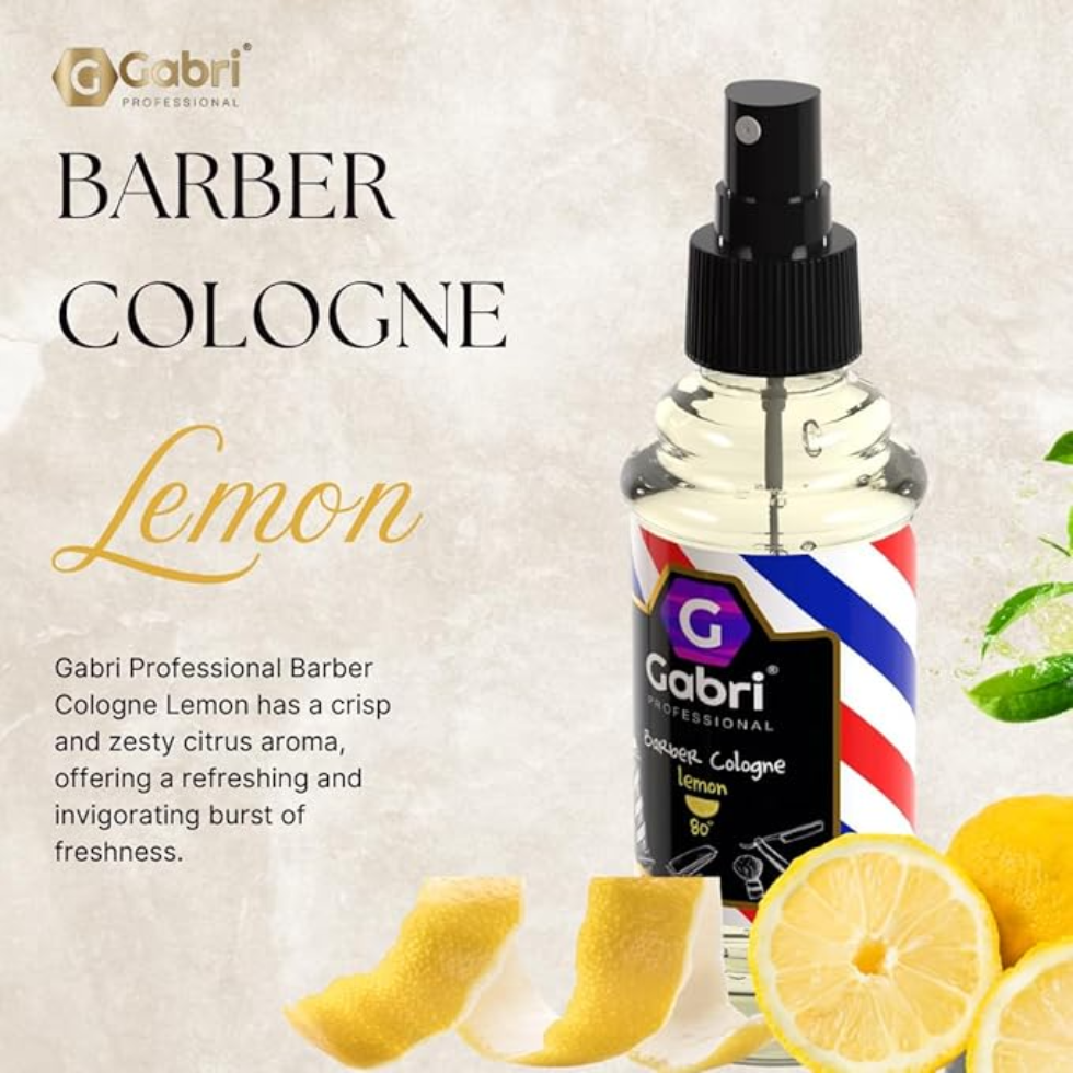 Gabri barber cologne no 80 lemon 159ml citrus aftershave spray cooling fresh men grooming cologne
