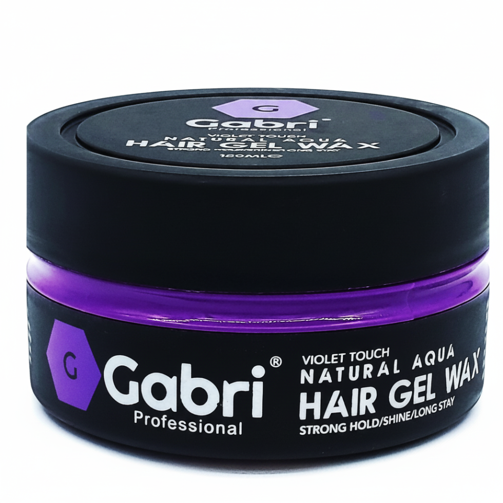 Gabri professional natural aqua hair gel wax violet touch 150ml strong hold flexible styling wax with shine