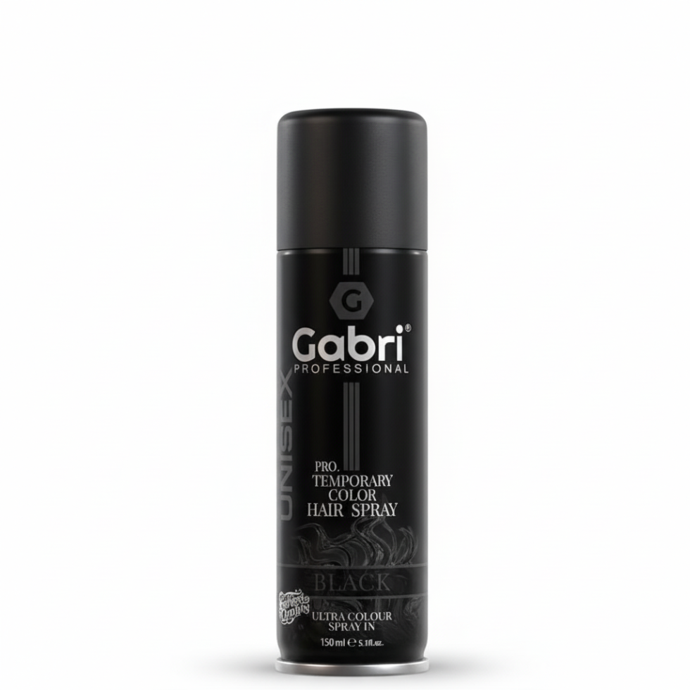 Gabri pro temporary hair colour spray black 150ml instant vibrant washable red hair dye spray