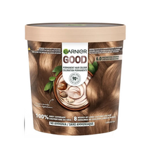 Garnier 6.0 mochaccino brown permanent hair dye mocha brown color grey coverage shiny salon finish hair