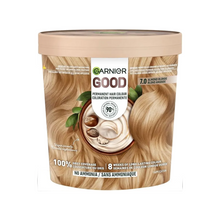 Garnier 7.0 almond blonde permanent hair dye natural blonde color grey coverage shiny salon finish hair