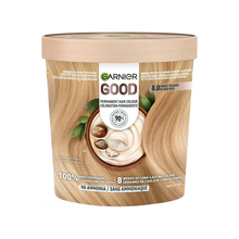 Garnier 8.0 honey blonde permanent hair dye warm golden blonde color grey coverage shiny salon finish hair