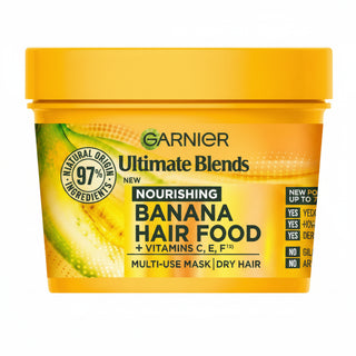 garnier banana hair food mask 400ml nourishing 3 in 1 treatment dry hair frizz control soft shiny hair
