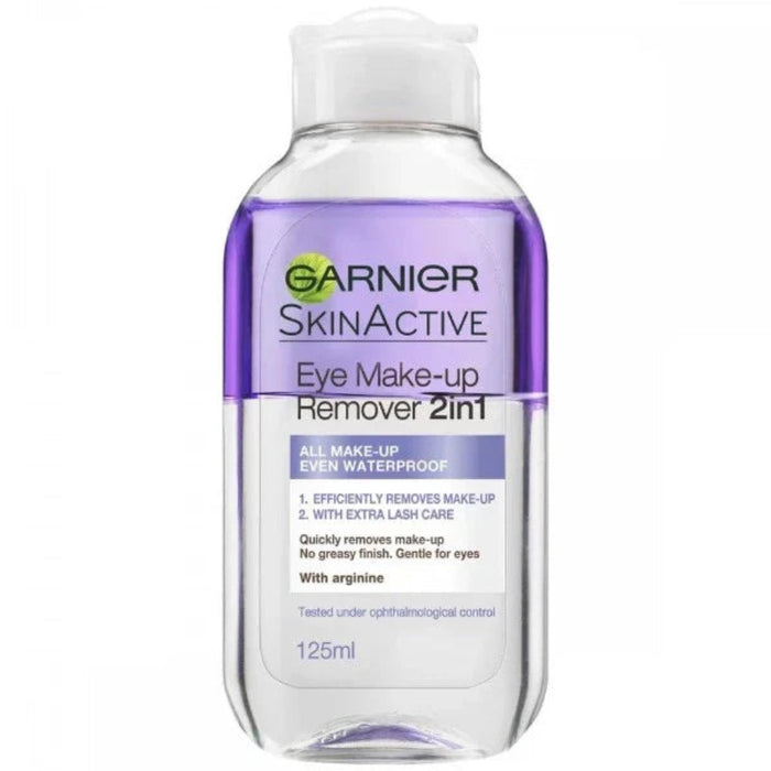 garnier eye makeup remover 125ml waterproof gentle cleanser lash care non greasy clean eyes
