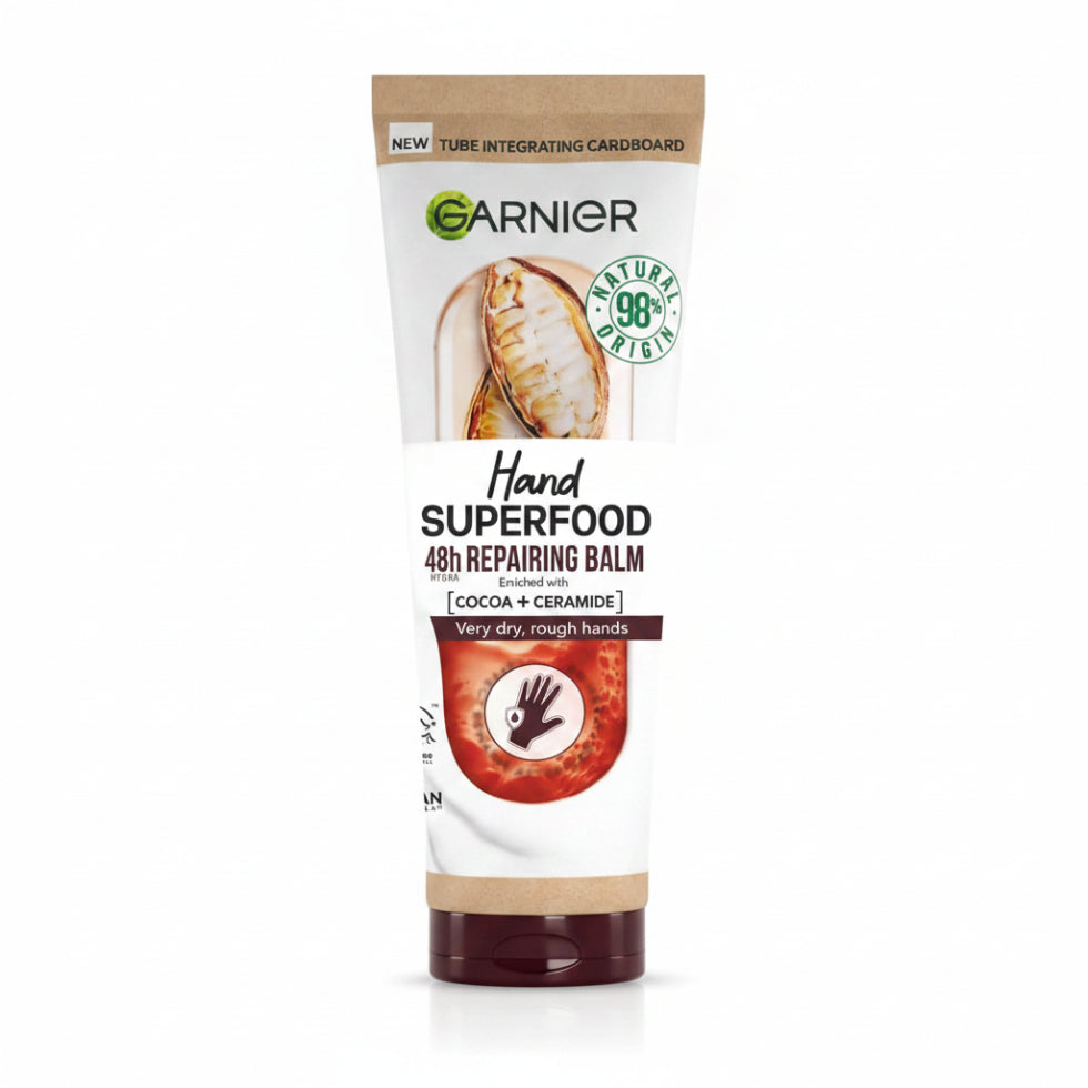 garnier hand superfood cocoa hand cream 75ml repairing nourishing dry cracked hands soft smooth
