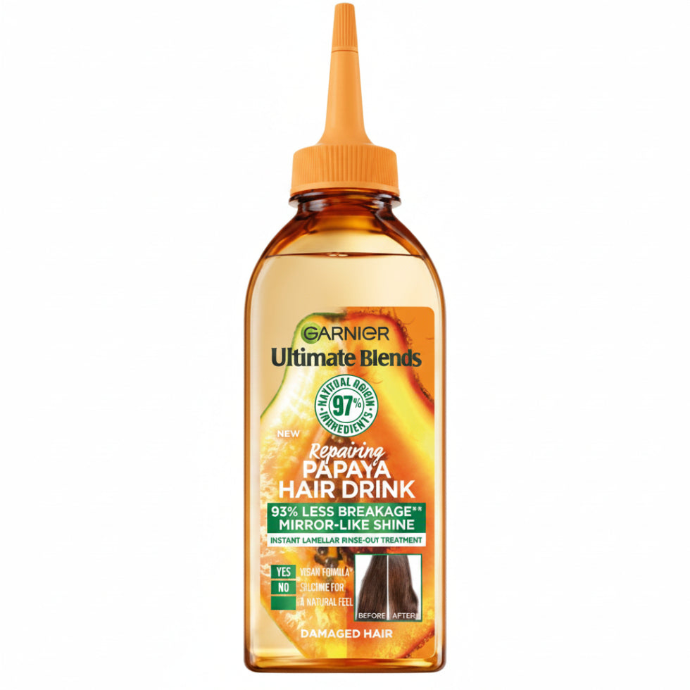 garnier papaya hair drink 200ml liquid conditioner smooth shiny repaired hair lamellar treatment
