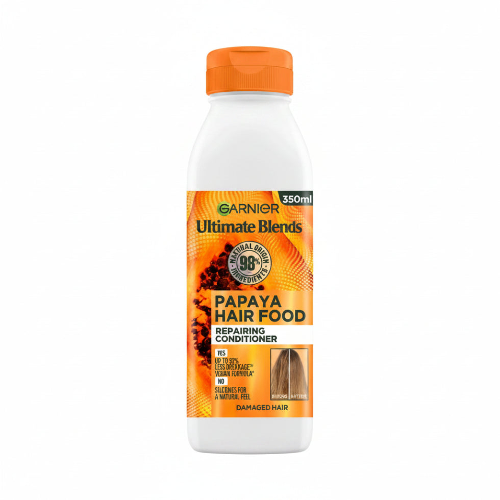 garnier papaya hair food conditioner 350ml repairing nourishing soft smooth shiny hair
