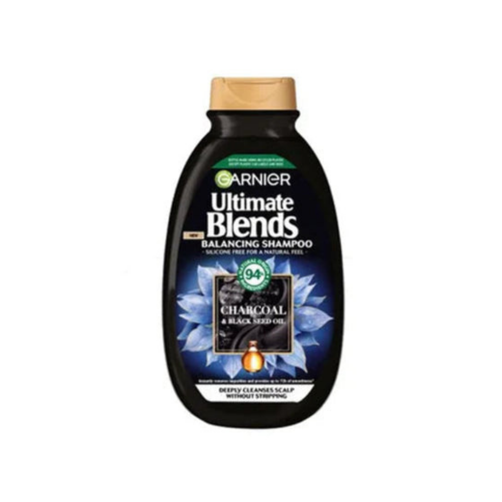 garnier ultimate blends charcoal shampoo 300ml purifying balancing shampoo for oily roots refreshed soft healthy looking hair