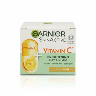garnier vitamin c brightening day cream 50ml glowing radiant hydrated smooth skin moisturizer
