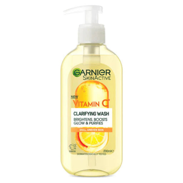 garnier vitamin c clarifying face wash 200ml brightening cleanser glowing clear skin

