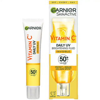 garnier vitamin c daily uv glow spf50 40ml tinted sunscreen glowing radiant protected skin
