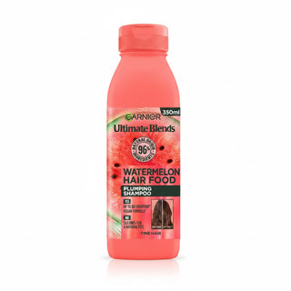 garnier watermelon hair food shampoo 350ml for fine hair volume boost lightweight hydration soft shiny fresh hair