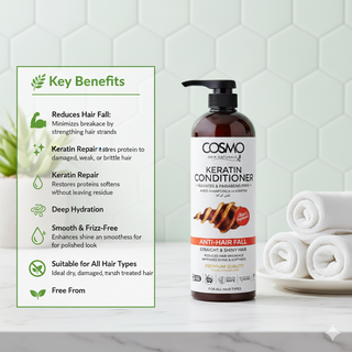 Cosmo Anti Hair Fall Keratin Conditioner 1000ml | Strengthen & Reduce Breakage